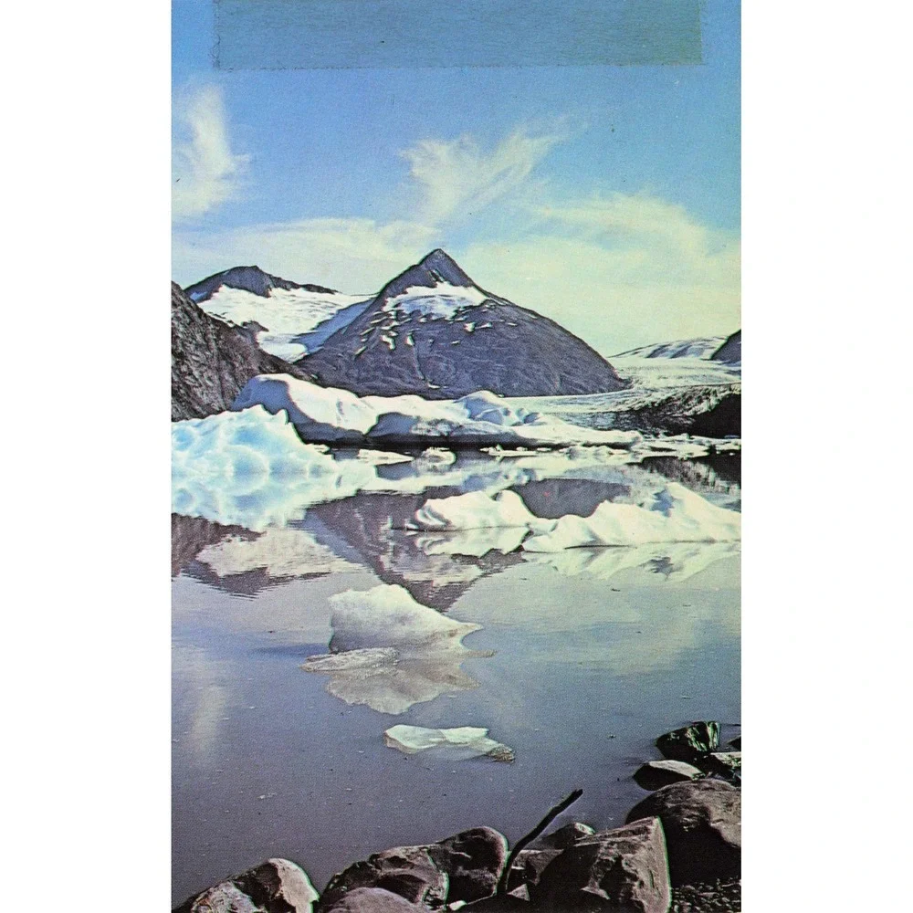 Portage Glacier Alaska Chrome Postcard Plastichrome Gordon Munger P45062 - Picture 1 of 2